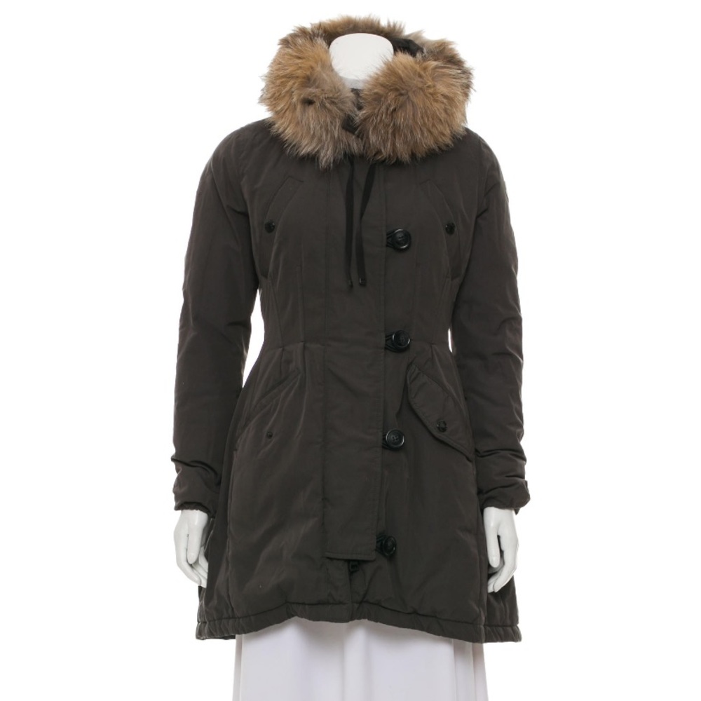 Moncler Fur Trimmed Coat